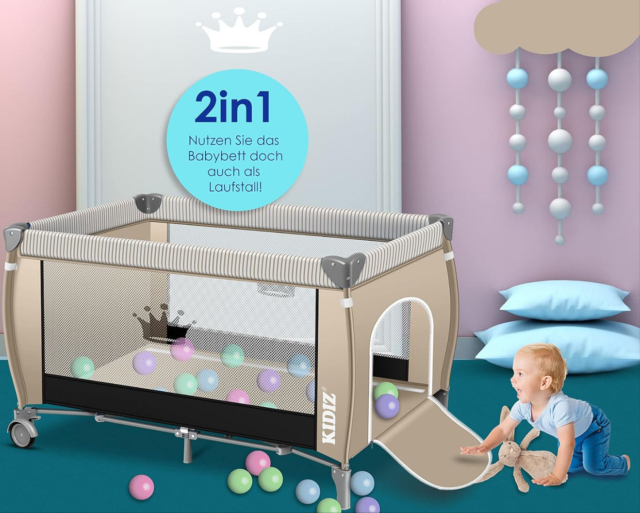 Babybett 3 in 1 Reisebett Kombi Set Baby