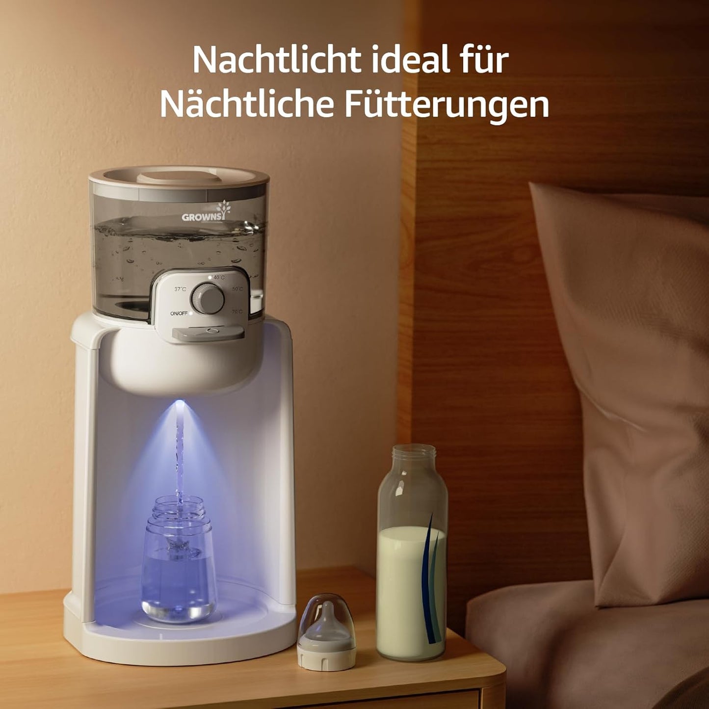 Flaschenwärmer Baby, Wasserwärmer Flaschenzubereiter Baby, Sterilisator Für Babyflaschen, Präzise Steuerung Von 4 Temperaturen, Warmwasserspender Für Formula, Flaschenzubereiter Für Babys
