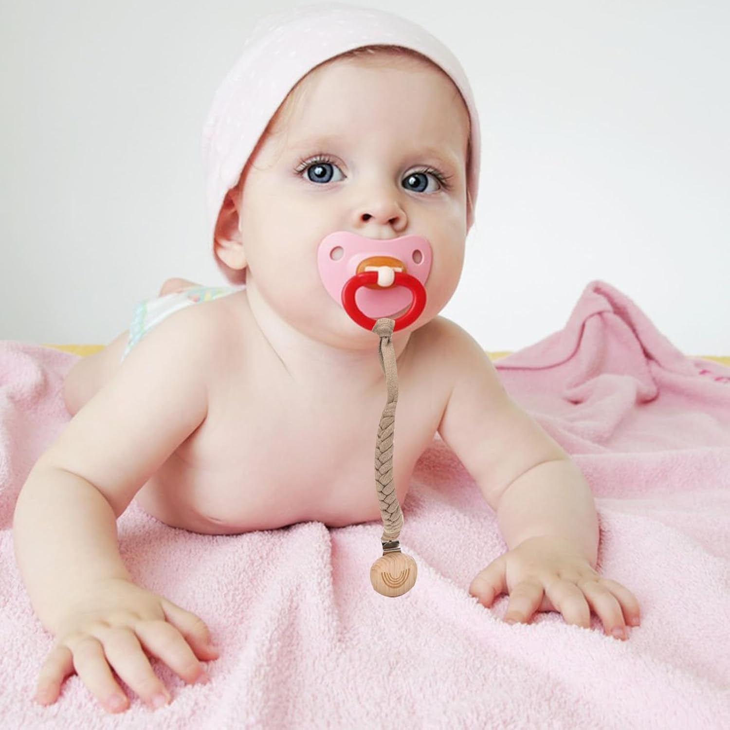 Schnullerkette Stoff 4 Stück Schnullerketten Baby Schnullerkette Clip, Schnullerband Schnuller Kette Geeignet Für Alle Schnuller Baby Beißspielzeug Lätzchen Dreieckstuch Schnuller Babyparty