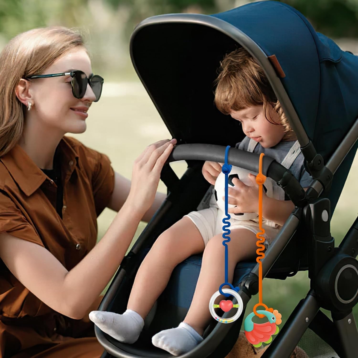 Schnullerkette Silikon – 5 Packungen Verstellbare Silikon-Kinderwagenkette Und Cup Catcher FÜR Kinderwagen, Hochstühle, Kinderbetten, Autositze (Mehrfarbig)