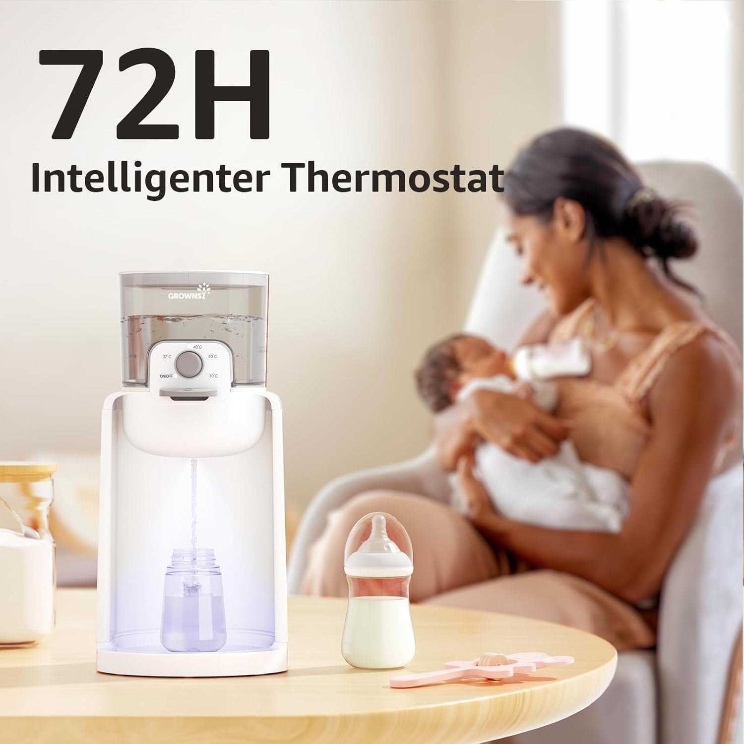 Flaschenwärmer Baby,  Wasserwärmer Flaschenzubereiter Baby, Sterilisator Für Babyflaschen, Präzise Steuerung Von 4 Temperaturen, Warmwasserspender Für Formula, Flaschenzubereiter Für Babys