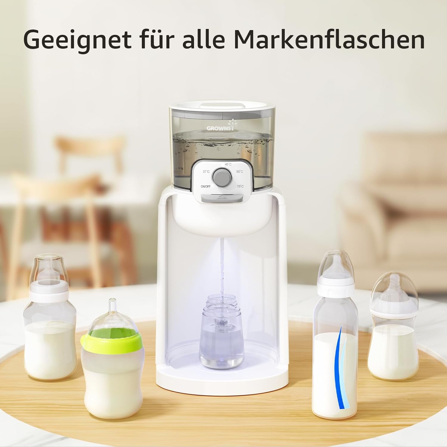 Flaschenwärmer Baby,  Wasserwärmer Flaschenzubereiter Baby, Sterilisator Für Babyflaschen, Präzise Steuerung Von 4 Temperaturen, Warmwasserspender Für Formula, Flaschenzubereiter Für Babys