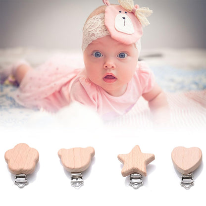 Holz Schnullerclip, 4 Stück