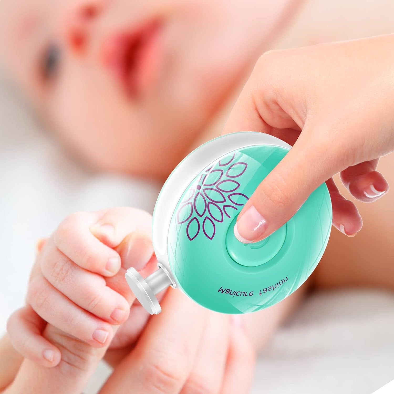 Brencco Elektrische Nagelfeile Für Kinder Mit Sechs Austauschbaren Schärfköpfe, Geräuscharmer Baby Nagelschleifer