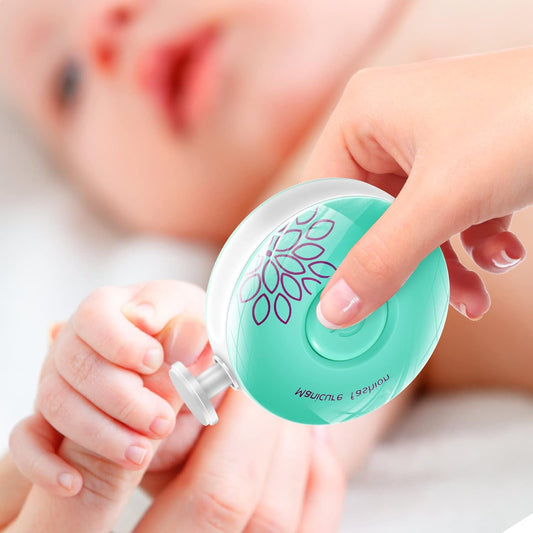 Brencco Elektrische Nagelfeile Für Kinder Mit Sechs Austauschbaren Schärfköpfe, Geräuscharmer Baby Nagelschleifer
