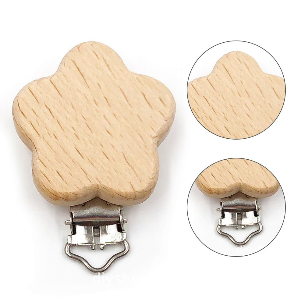 Holz Schnullerclip, 4 Stück