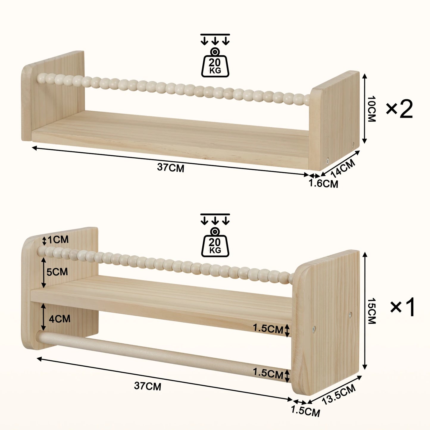 3PCS/SET Hängeregal