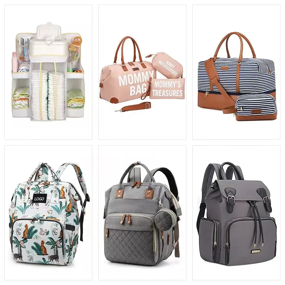 Mommy Diaper Bags Baby Bed Mother Large Capacity Nappy Milk Bottle Backpacks with Changing Mat Convenient Baby Nursing Bags