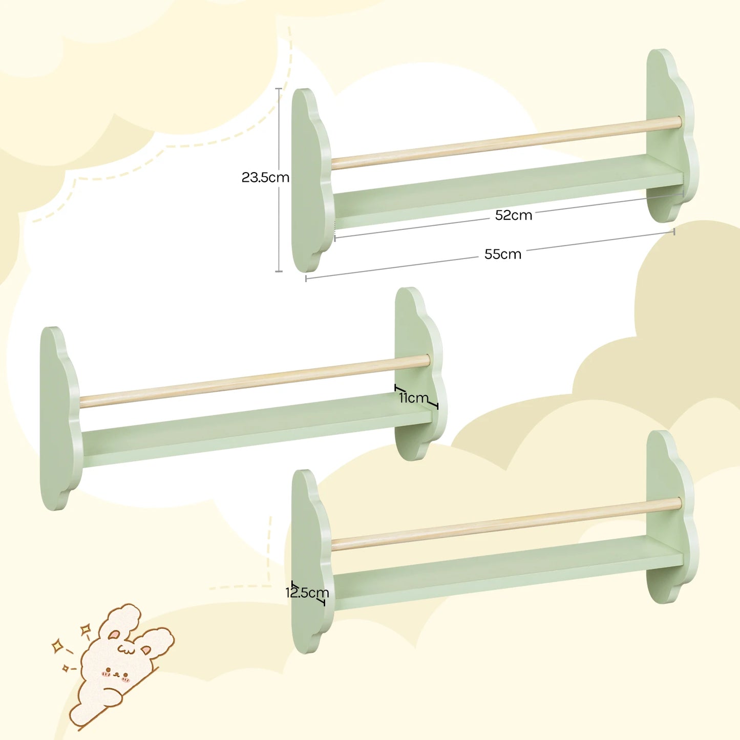 3-teiliges Wandregal-Set