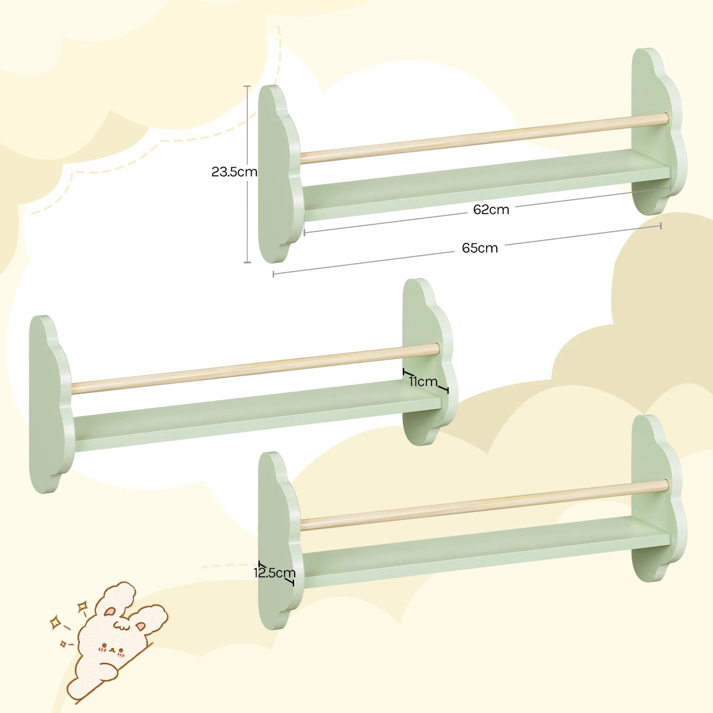 3-teiliges Wandregal-Set