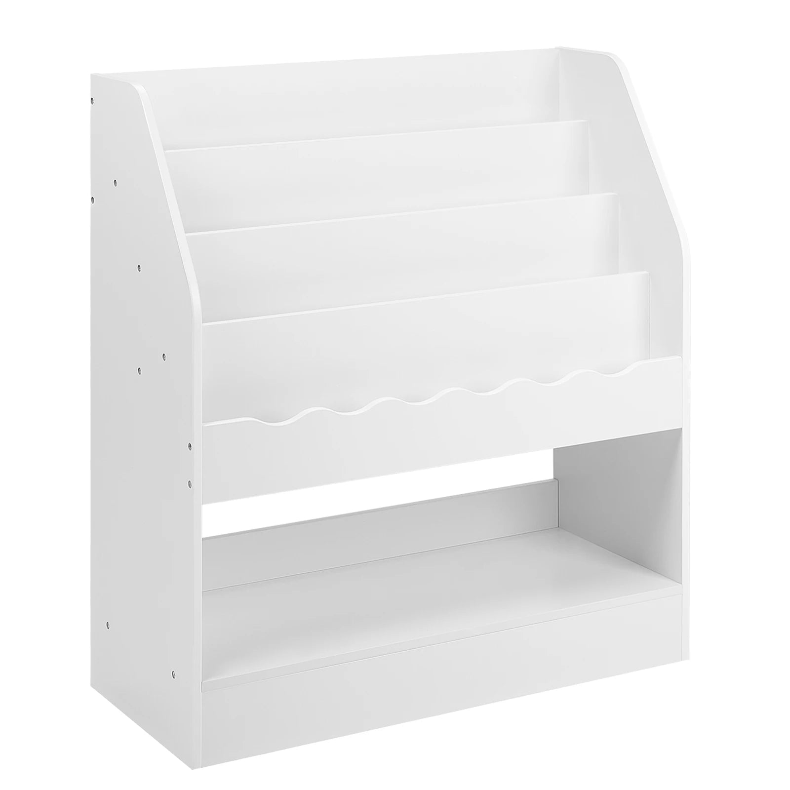 WOLTU White Children's Bookcase Cartoon Book Toy Montessori Storage Shelf with 5 Compartments for Kid Room Kindergarten