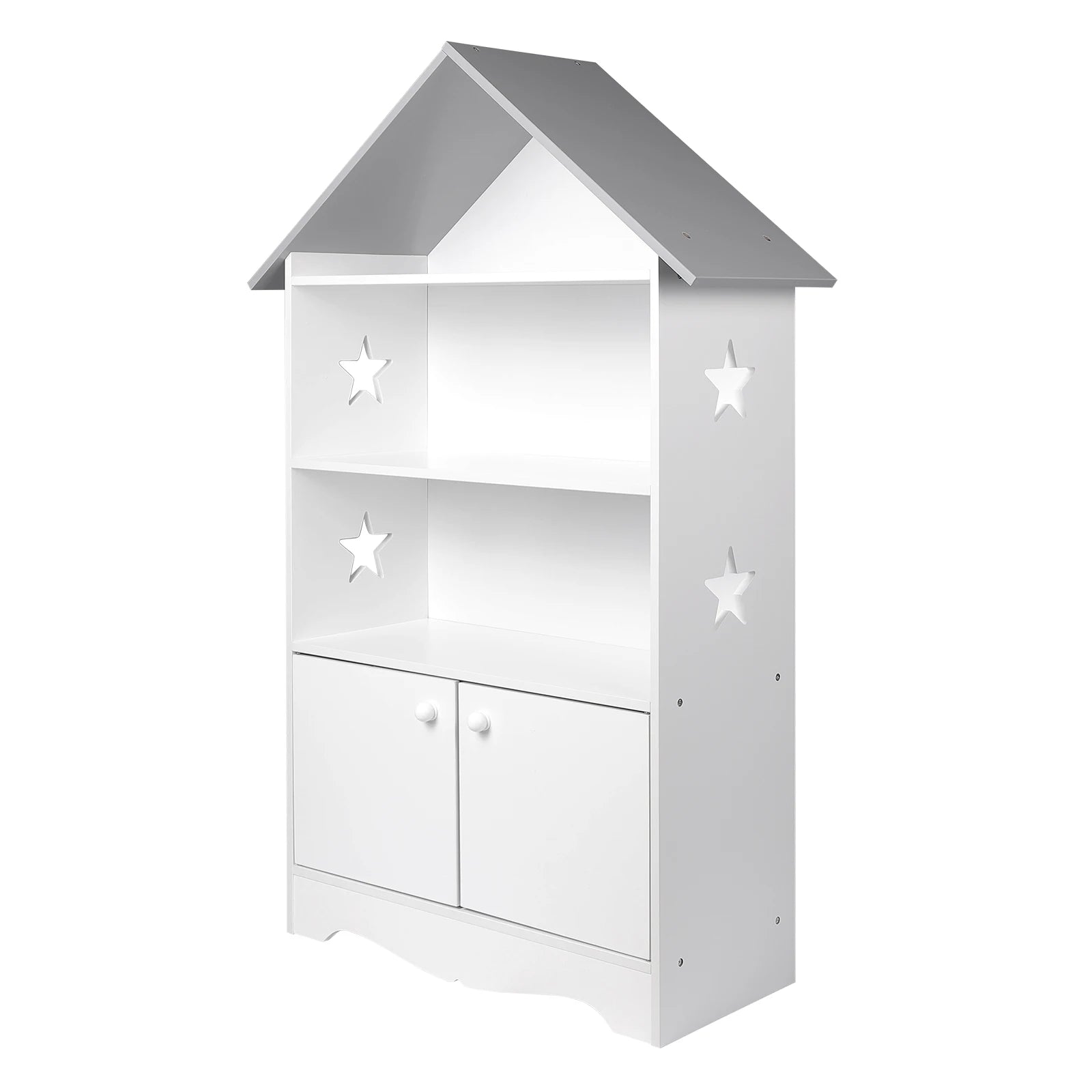 WOLTU Children's Bookcase Bookshelf with Door Storage Rack Display Shelving Unit Kid's Books Games Toys Tidy Display Organizer