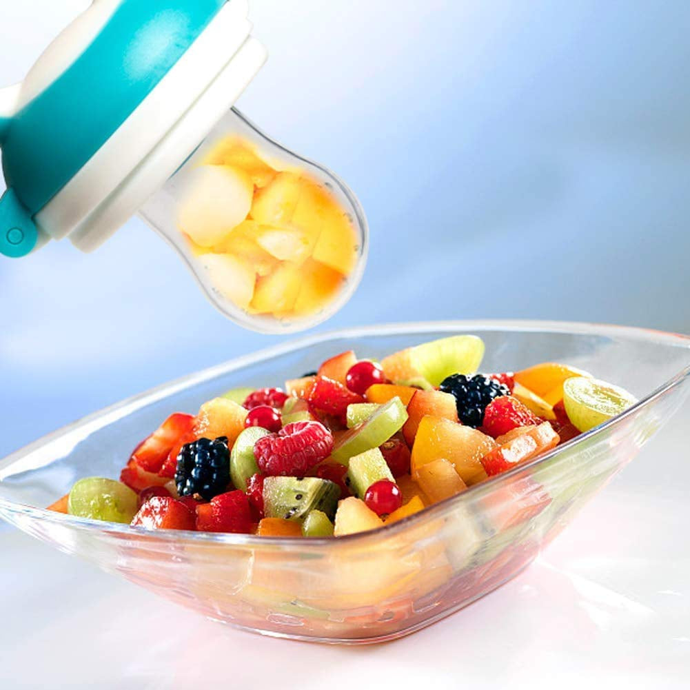 Beißring Für Babys 6 Stück Beißring Spielzeug Bpa-Frei Fruchtsauger Baby 2 Silikon Sauger in 3 Größen Weich Sicher Silikon