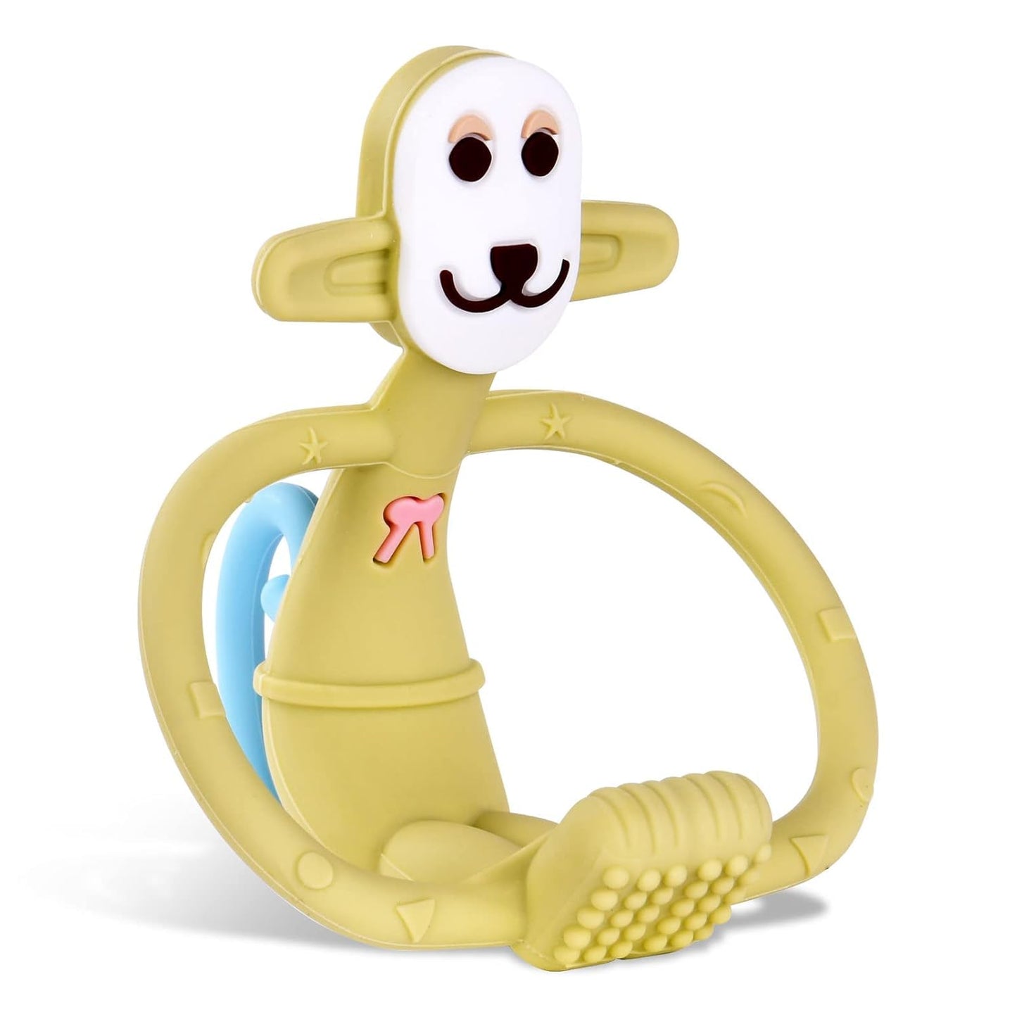 Vicloon Beißring Baby,Baby Beißspielzeug Affe, Beißring Aus Silikon Bpa-Frei,Stimuliert Und Massiert Wundes Zahnfleisch,Baby Zahnungshilfe Ab 3 Monaten-Grün