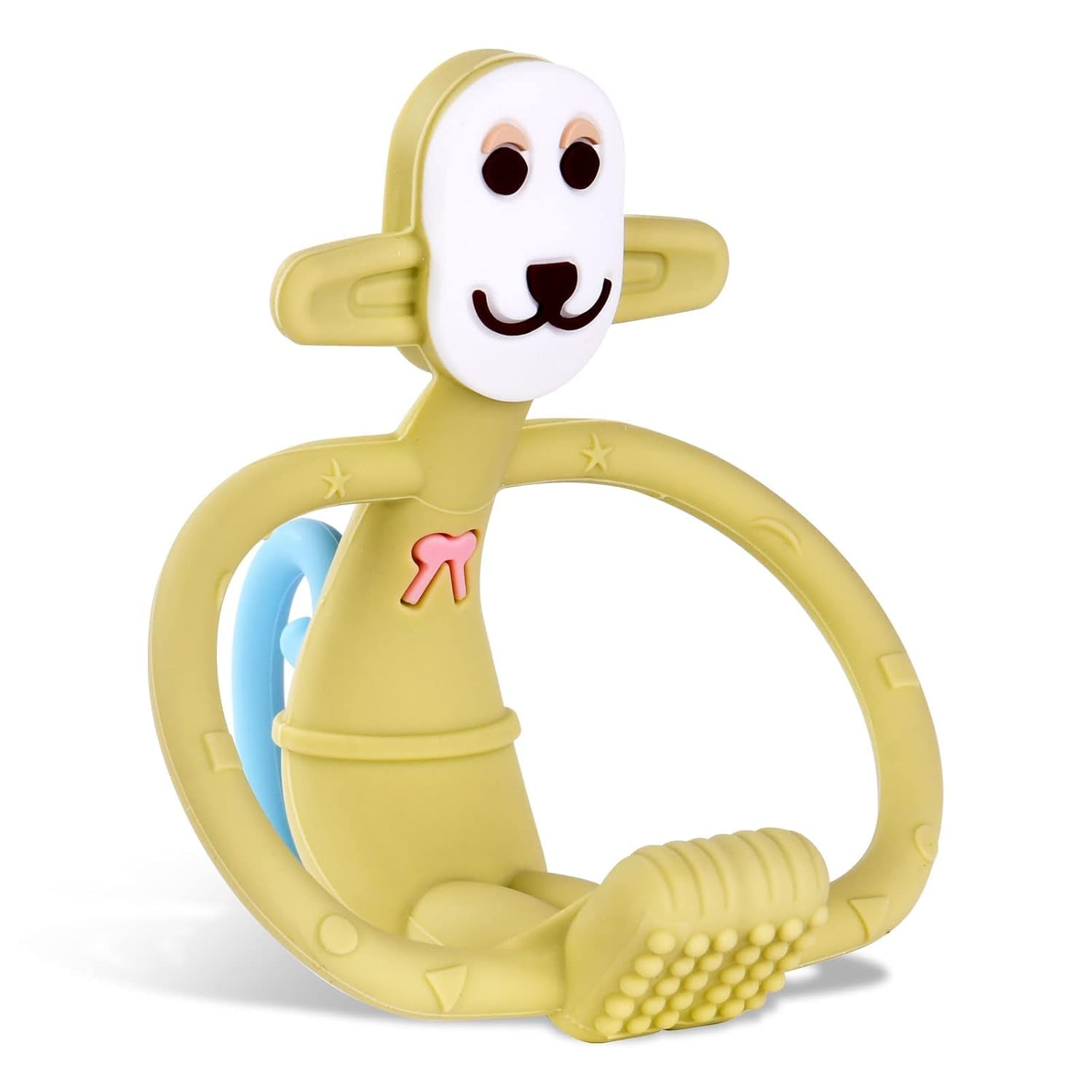 Vicloon Beißring Baby,Baby Beißspielzeug Affe, Beißring Aus Silikon Bpa-Frei,Stimuliert Und Massiert Wundes Zahnfleisch,Baby Zahnungshilfe Ab 3 Monaten-Grün
