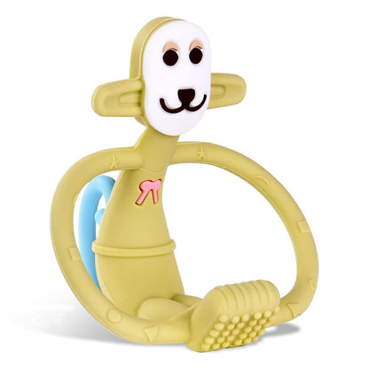 Vicloon Beißring Baby,Baby Beißspielzeug Affe, Beißring Aus Silikon Bpa-Frei,Stimuliert Und Massiert Wundes Zahnfleisch,Baby Zahnungshilfe Ab 3 Monaten-Grün