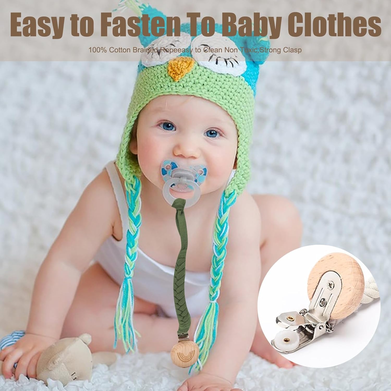 Schnullerkette Stoff 4 Stück Schnullerketten Baby Schnullerkette Clip, Schnullerband Schnuller Kette Geeignet Für Alle Schnuller Baby Beißspielzeug Lätzchen Dreieckstuch Schnuller Babyparty