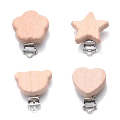 Holz Schnullerclip, 4 Stück